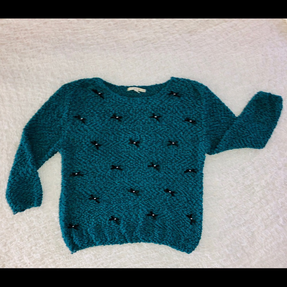 LC Lauren Conrad “Pearls and Bows” Sweater